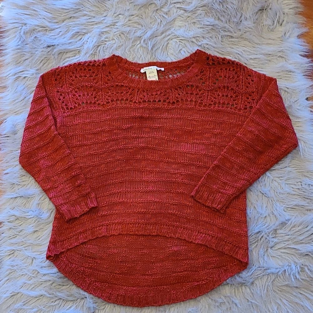American rag cie womens pullover‎ burnt orange knit light weight sweater